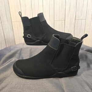 Xero Shoes Black Women 10 Vienna Canvas Barefoot Inspired Chelsea Ankle Boots